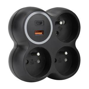 P106CB-PD20 - Rozbočovač zásuviek 3x 15A USB A+C čierny P106CB-PD20 vyobraziť
