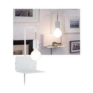 Paulmann 79812 - 1xE27/40W Nástenné svietidlo CALVANI s policou a USB, 230V, biele 79812 vyobraziť