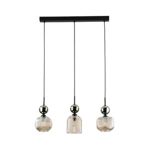 Luster na lanku SOPHIA 3xE14/10W/230V čierna/zelená/dýmová béžová 11147 vyobraziť