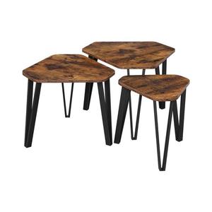 Sada 3 ks odkladacích stolíkov ELDUR, hnedá/čierna LNT14BXV1 vyobraziť