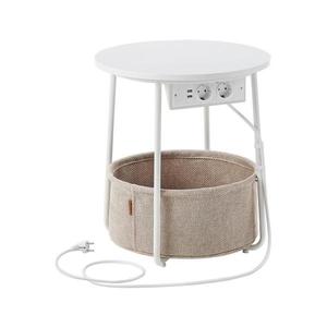 Odkladací stolík NOIRA so vstavanými zásuvkami a USB portami, béžová/biela LET228W02 vyobraziť