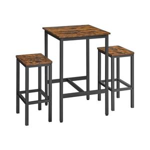 Sada barový stôl a 2x barové stoličky BARTIS hnedá/čierna LBT017B01 vyobraziť
