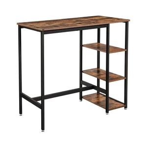 Barový stôl BARTIS s policami hnedá/čierna LBT11X vyobraziť