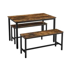 Sada barový stôl a 2 lavice TREVOR hnedá/čierna KDT070B01V1 vyobraziť