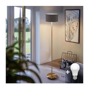 LED stojacia lampa TUNJA 1xE27/20W/230V Ø 30 cm zlatá/taupe 1xSA2189+1xEG32488 vyobraziť