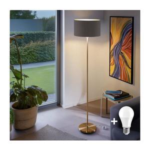 LED stojacia lampa TUNJA 1xE27/20W/230V priemer 38 cm zlatá/taupe 1xSA2189+1xEG32483 vyobraziť