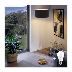LED stojacia lampa TUNJA 1xE27/20W/230V pr. 38 cm zlatá/čierna 1xSA2189+1xEG32486 vyobraziť