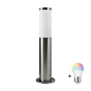 LED RGBW stmievateľná vonkajšia lampa LIVIA 1xE27/6, 5W/230V 45 cm IP44 strieborná SA0463+AI0818 vyobraziť
