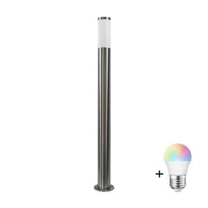 LED RGBW stmievateľná vonkajšia lampa LIVIA 1xE27/6, 5W/230V 100 cm IP44 strieborná SA0464+AI0818 vyobraziť