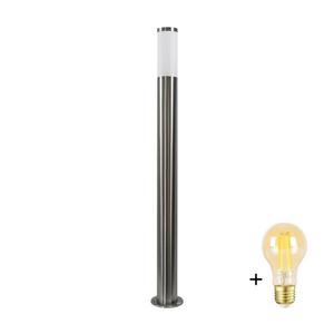 LED stmievateľná vonkajšia lampa LIVIA 1xE27/6W/230V 100 cm IP44 strieborná SA0464+AI0042 vyobraziť