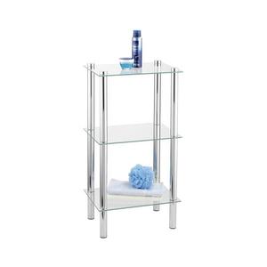 WENKO 15851100 - Regál YAGO 40x74 cm strieborný/priehľadný 15851100 vyobraziť