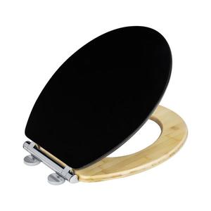 WENKO 25772100 - WC sedátko BAMBUZA 37x44 cm čierna/hnedá/lesklý chróm 25772100 vyobraziť