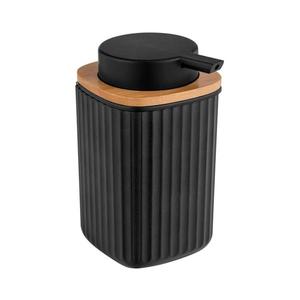 WENKO 25298100 - Dávkovač na mydlo ROTELLO 8, 9x12, 7 cm čierna/hnedá 25298100 vyobraziť