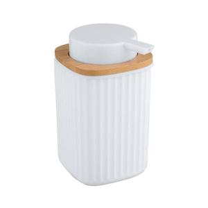 WENKO 25294100 - Dávkovač mydla ROTELLO 8, 9x12, 7 cm biela/hnedá 25294100 vyobraziť