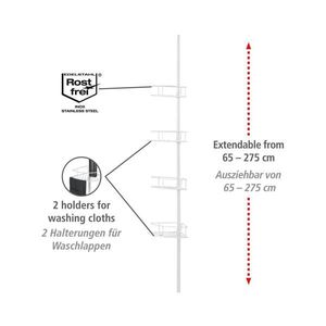 WENKO 26015100 - Rohová polica DOLCEDO 31x230 cm nerez/biela 26015100 vyobraziť