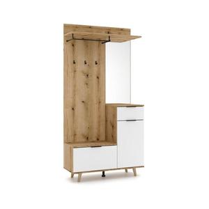 Predsieňová stena so zrkadlom SVEN hnedá/biela 5907758726334 vyobraziť