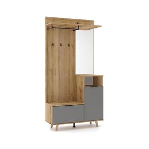 Predsieňová stena SVEN so zrkadlom, hnedá/grafit 5907758729694 vyobraziť