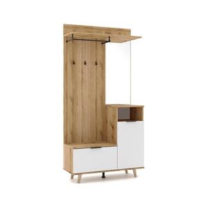 Predsieňová stena so zrkadlom SVEN hnedá/biela 5907758729700 vyobraziť