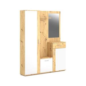 Predsieňová stena so zrkadlom NOLAN dub artisan/biela 5904804562625 vyobraziť