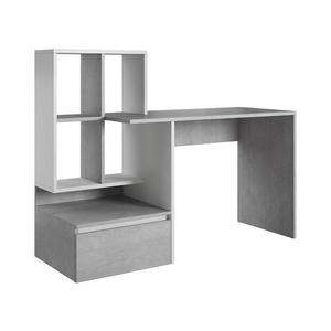 Písací stôl s policou MARLO sivý betón/biela 5907758724941 vyobraziť