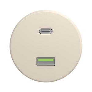 lap - Retro USB zásuvka A+C bez rámčeka béžová B/USB vyobraziť