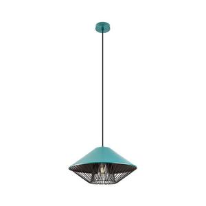 Redo 01-3006 - Závesný luster na lanku GRILL 1xE27/42W/230V priemer 39, 6 cm čierna/tyrkysová 01-3006 vyobraziť