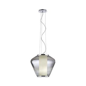 Redo 01-1139 - Závesný luster FUSION na lankách 1xE27/42W/230V pr. 30 cm, lesklý chróm/dymové sklo 01-1139 vyobraziť