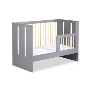 KLUPŚ - Detská postieľka + zábrana PAULINE 120x60 cm borovica/sivá C-0168 vyobraziť