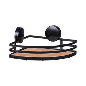 WENKO 24980800-Polica ALBA 27, 3x21 cm čierna/hnedá 24980800 vyobraziť