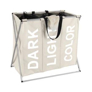 WENKO 3440113100 - Kôš na bielizeň TRIO 63x57 cm béžová/čierna/strieborná 3440113100 vyobraziť