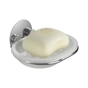 WENKO 18776100-Mydelnička TURBO-LOC KRUHOVÁ OCEĽ 13x11 cm lesk. chróm/biela 18776100 vyobraziť