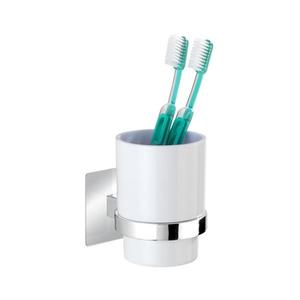 WENKO 23847800-Kelímok na zubné kefky TURBO-LOC QUADRO ED. 7x9, 5 cm lesklý chróm/biela 23847800 vyobraziť