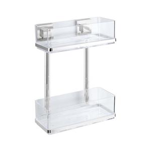 WENKO 22691100-Polica VACUUM-LOC QUADRO ED 25, 5x32, 5 cm strieborná/lesklý chróm/priehľadná 22691100 vyobraziť