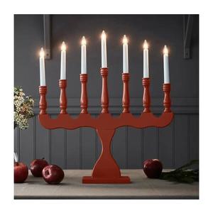 Markslöjd 8004, 1 - Vianočný svietnik SVANEHOLM 7xE10/3W/230V borovica/červená 8004, 1 vyobraziť