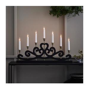 Markslöjd 705966 - Vianočný svietnik NIGHTFALL 7xE10/3W/230V čierna/mosadz 705966 vyobraziť