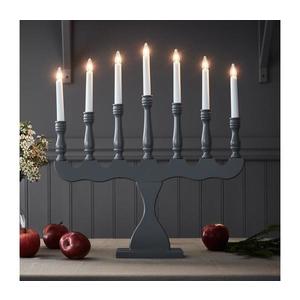 Markslöjd 705813 - Vianočný svietnik SVANEHOLM 7xE10/3W/230V borovica/sivá 705813 vyobraziť