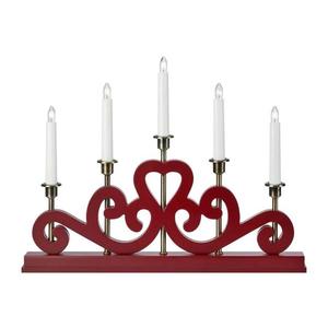 Markslöjd 706211 - Vianočný svietnik ENEBY 5xE10/3W/230V červená/mosadz 706211 vyobraziť