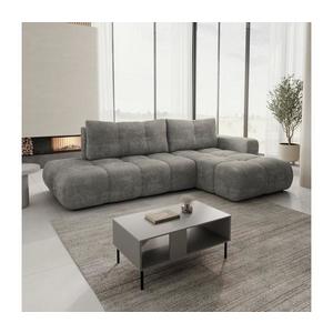 Rozkladacia rohová čalúnená sedacia súprava s úložným priestorom do tvaru L ALMADA pravá šedá 8590828023630 vyobraziť