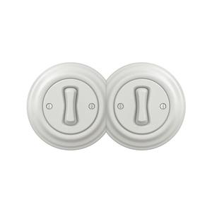 lap - Dvojitý retro jednopólový vypínač s rámčekom č. 1 biely 2xKA0008+2xKA0001 vyobraziť