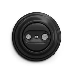 lap - Retro účastnícka zásuvka TV+R (priebežná) s čiernym rámčekom KA0016+KA0069 vyobraziť