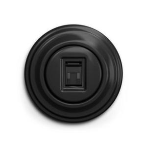 lap - Retro dátová zásuvka s rámikom čierna KA0016+KA0070 vyobraziť