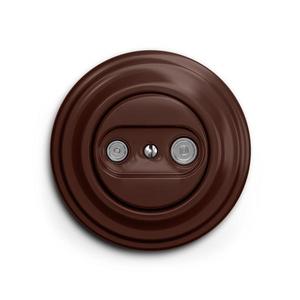 lap - Retro účastnícka zásuvka TV+R (koncová) s rámikom hnedá KA0034+KA0076 vyobraziť