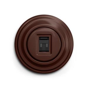 lap - Retro dátová zásuvka s rámikom hnedá KA0034+KA0078 vyobraziť