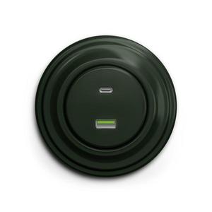 lap - Retro USB zásuvka A+C s rámikom zelená KA0061+KA0091 vyobraziť