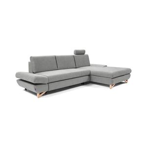 Rozkladacia rohová čalúnená sedacia súprava s úložným priestorom do tvaru L AVESTA pravá sivá 8590828983774 vyobraziť