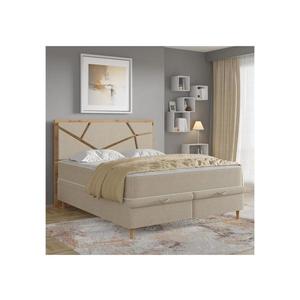 Čalúnená posteľ s matracmi a úložným priestorom NAOMI 180x200 cm béžová 04KTCLU735P180S1ED6 vyobraziť