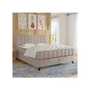 Čalúnená posteľ s matracmi a topperom s úložným priestorom ALICIA 180x200 cm béžová 04KTCLU746P180S1CM4 vyobraziť
