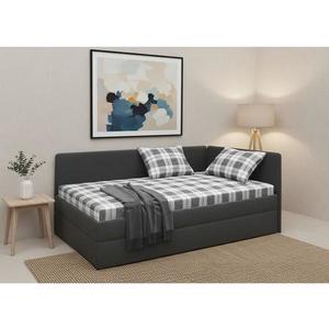 Čalúnená válenda s univerzálnym čelom L/P ARLY 110x200 cm antracit/biela 8590828129370 vyobraziť