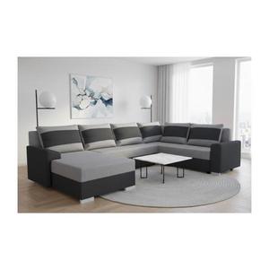 Čalúnená univerzálna rozkladacia sedacia súprava v tvare U OXFORD, čierna/šedá 151101250010 vyobraziť