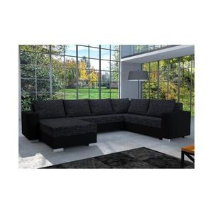 Čalúnená univerzálna rozkladacia sedacia súprava v tvare U YORK čierna/antracit 151101250170 vyobraziť